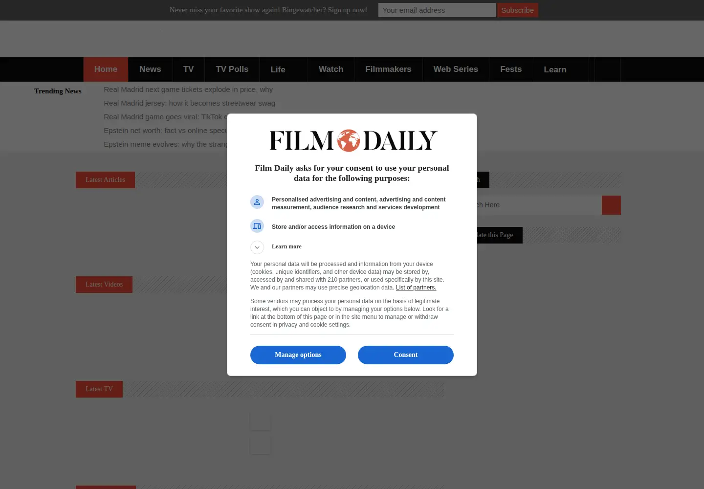 Screenshot of filmdaily.co