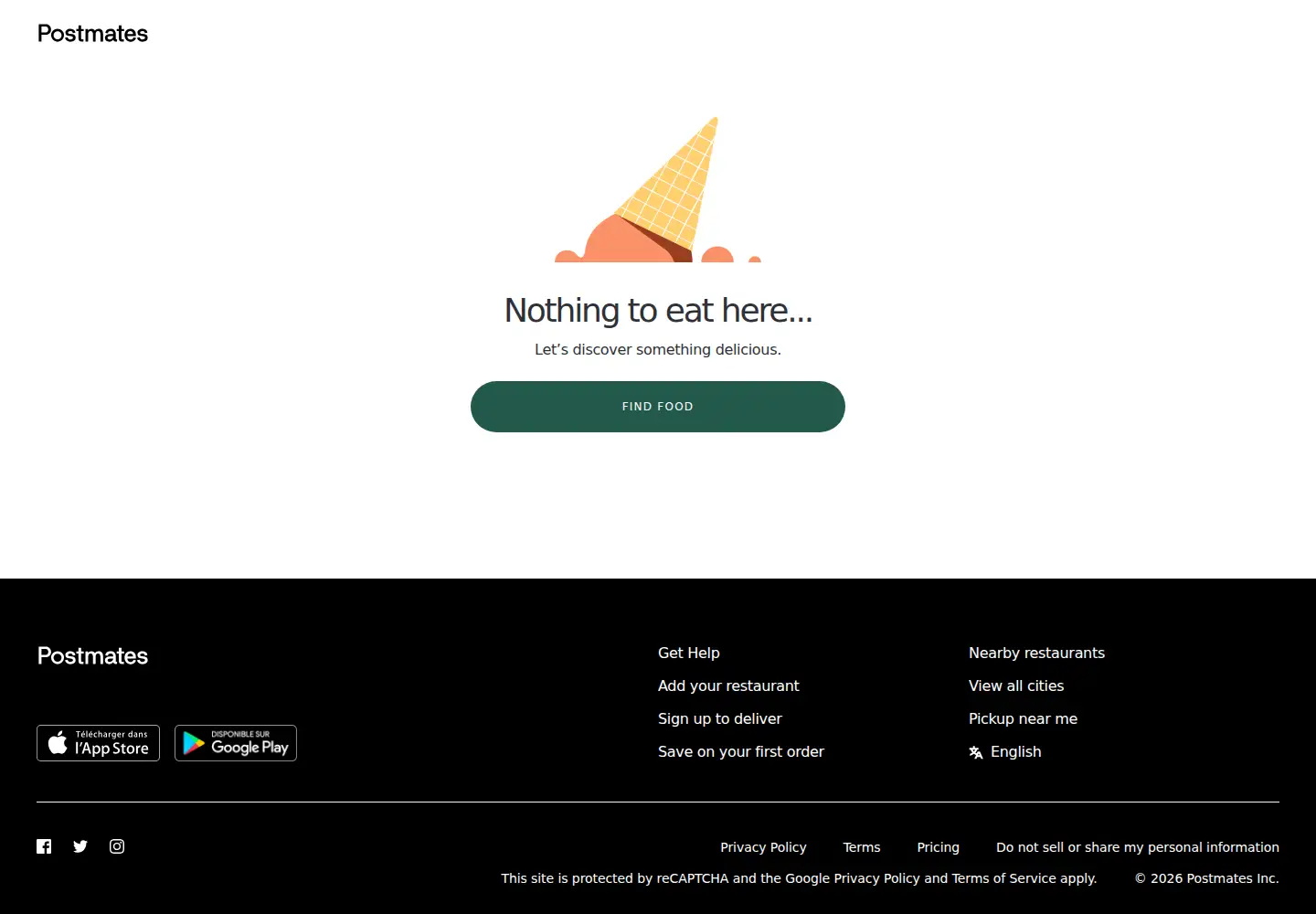 Screenshot of postmates.com