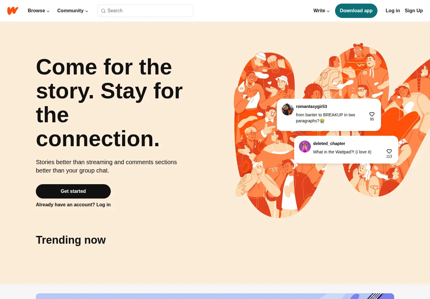 Screenshot of wattpad.com