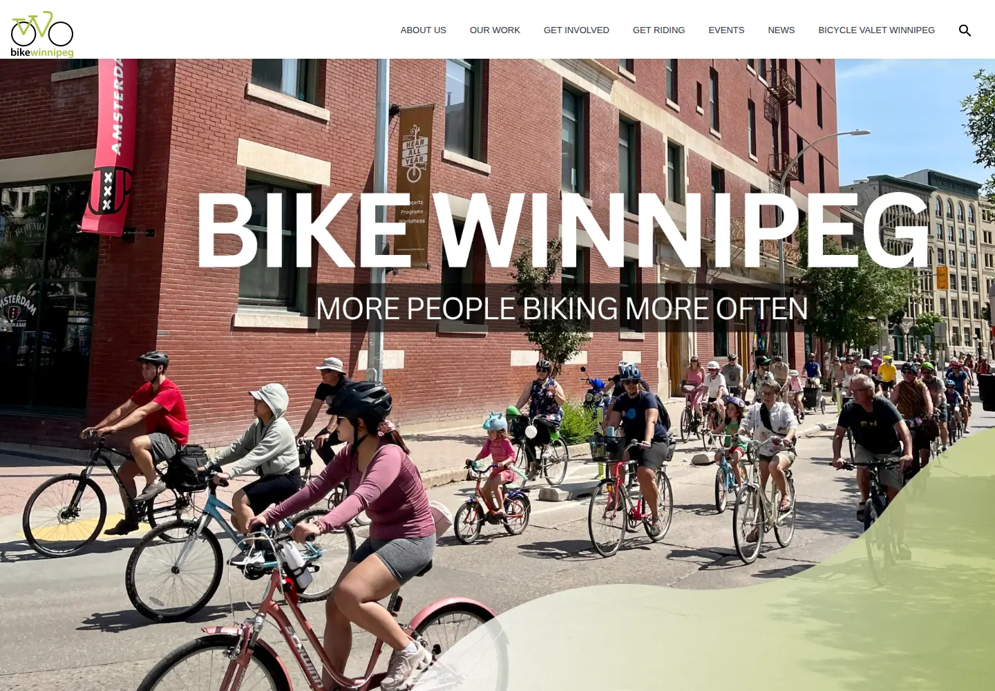 Screenshot of bikewinnipeg.ca