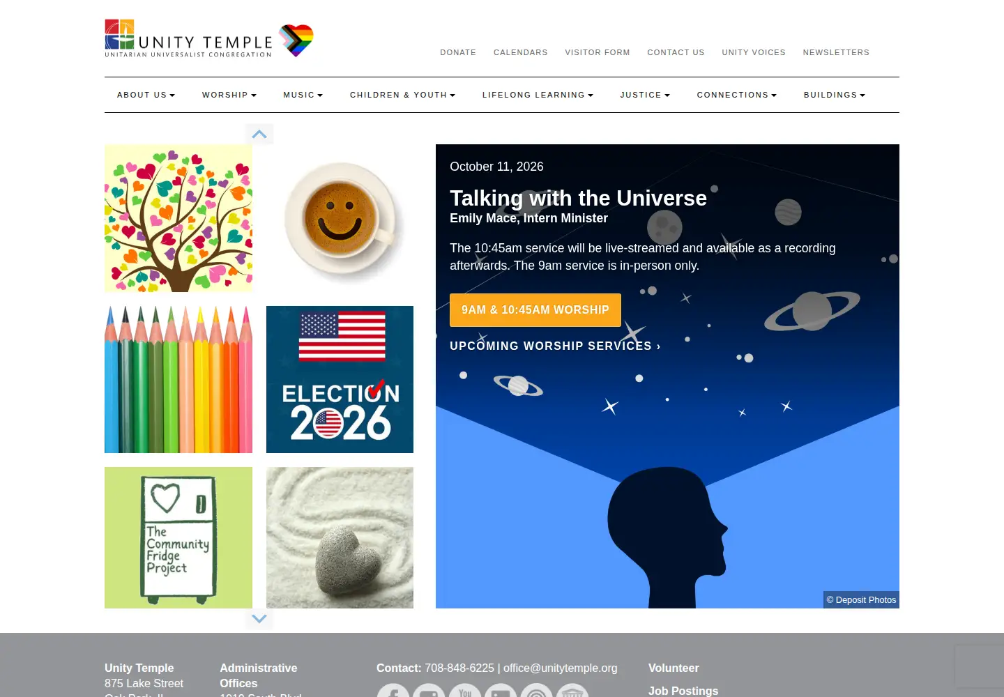 Screenshot of unitytemple.org
