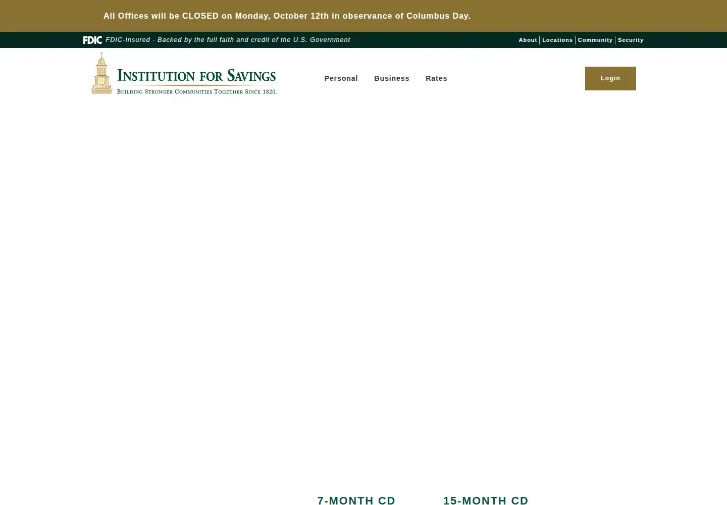 Screenshot of institutionforsavings.com