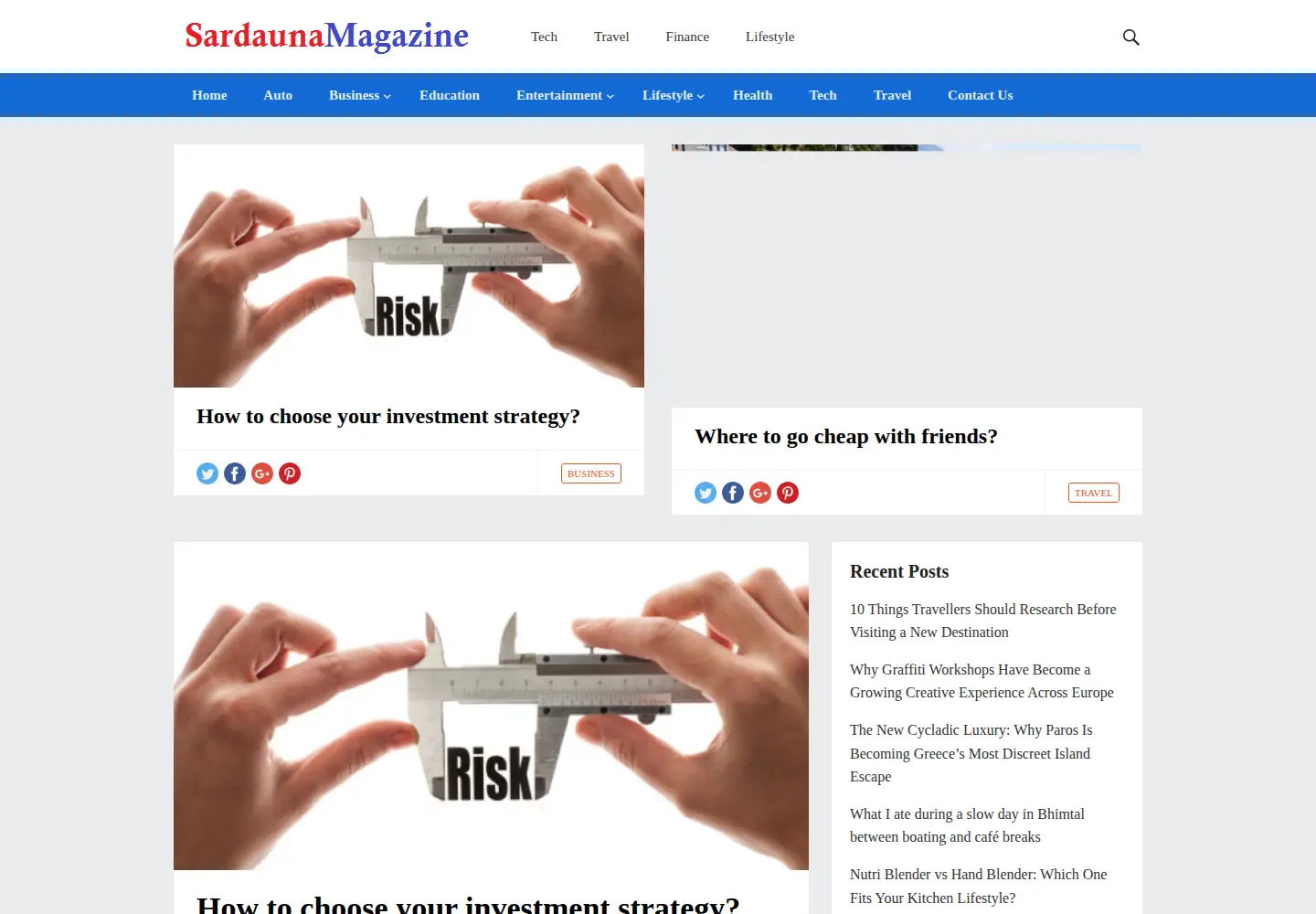 Captured homepage of sardaunamagazine.com in the current scan