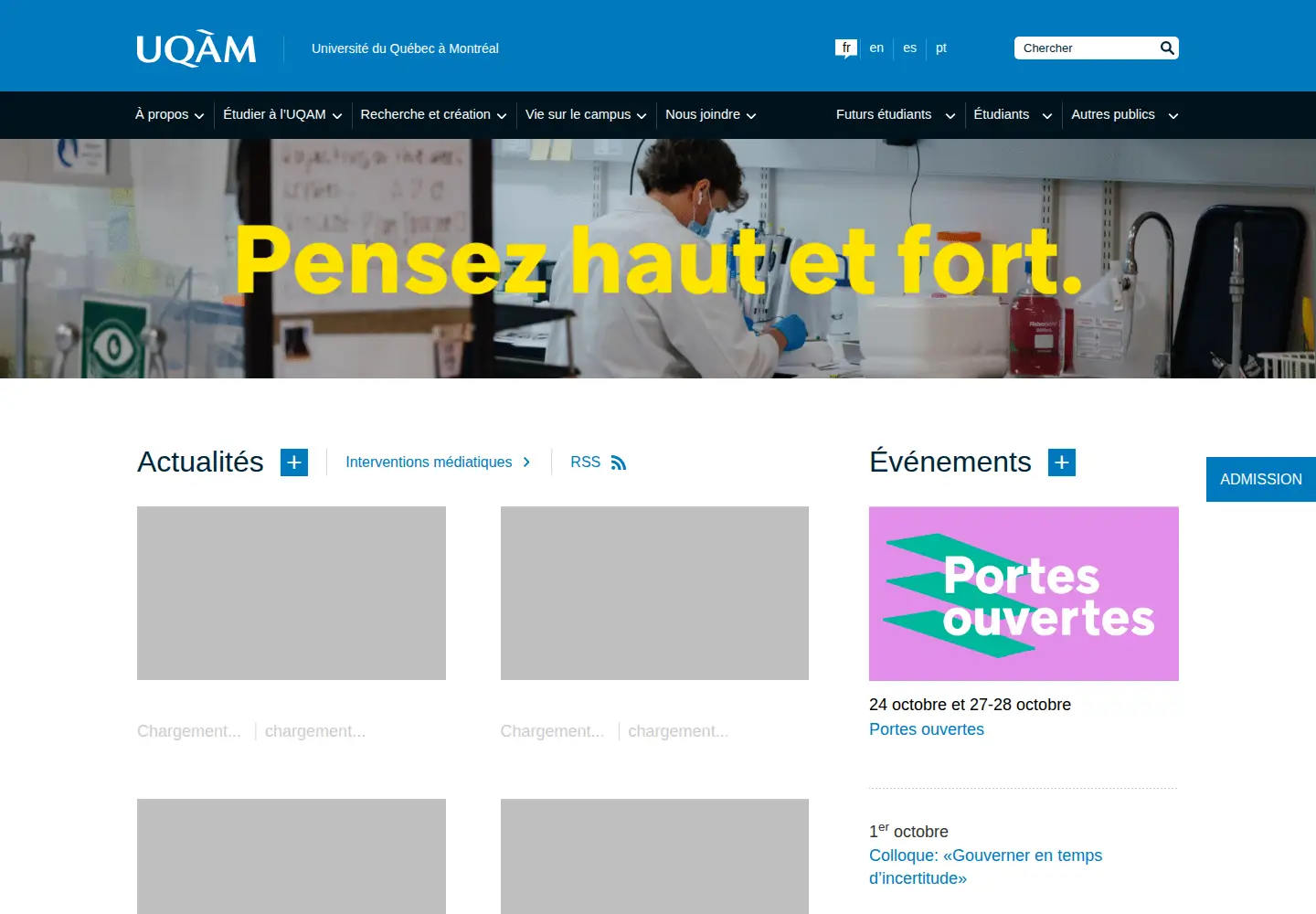 Screenshot of uqam.ca