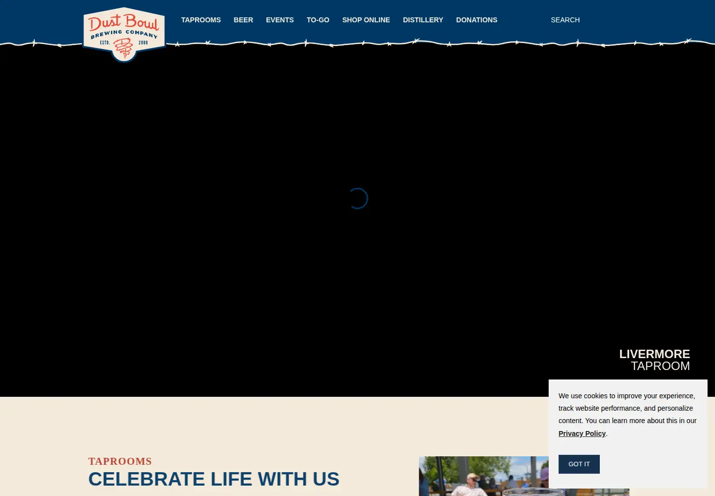 Captured homepage of dustbowlbrewing.com in the current scan