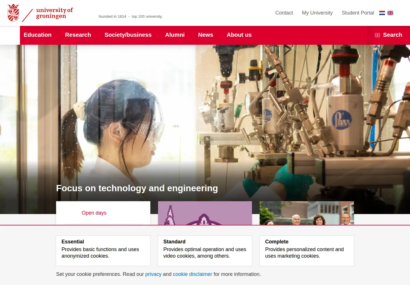 Screenshot of rug.nl
