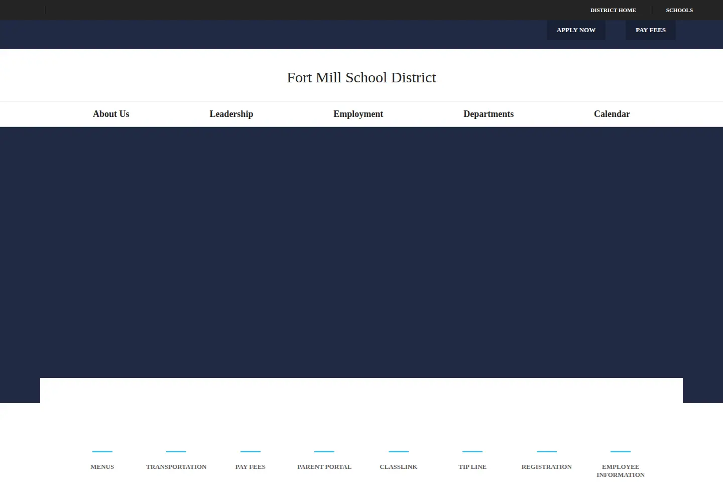 Captured homepage of fortmillschools.org in the current scan
