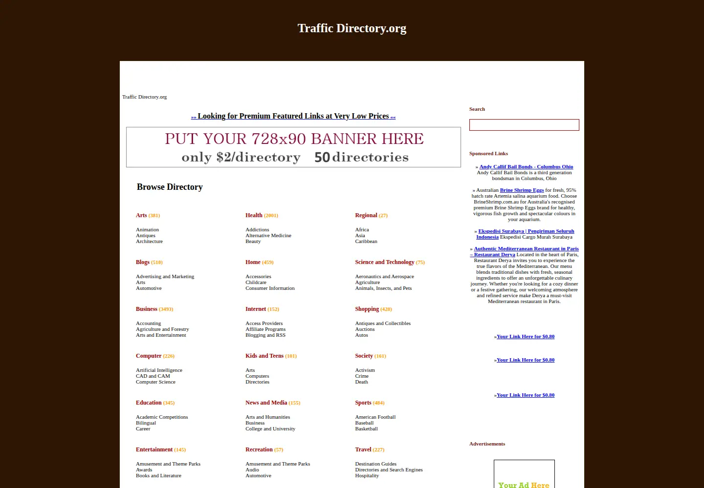 Screenshot of trafficdirectory.org