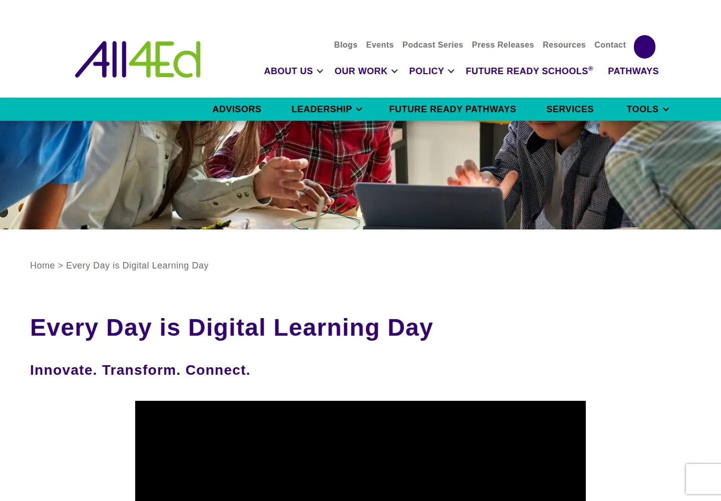 Captured homepage of digitallearningday.org in the current scan