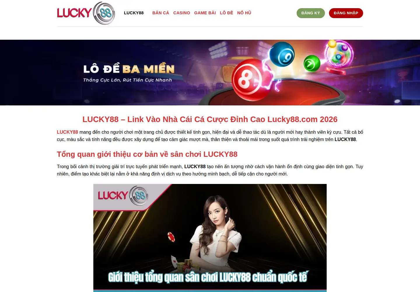 Screenshot of lucky88-vn.net