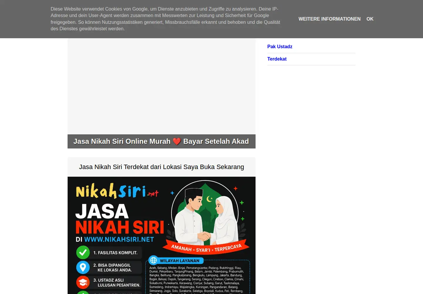 Captured homepage of nikahsiri.net in the current scan