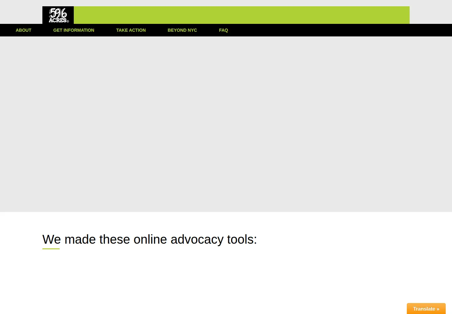 Screenshot of 596acres.org