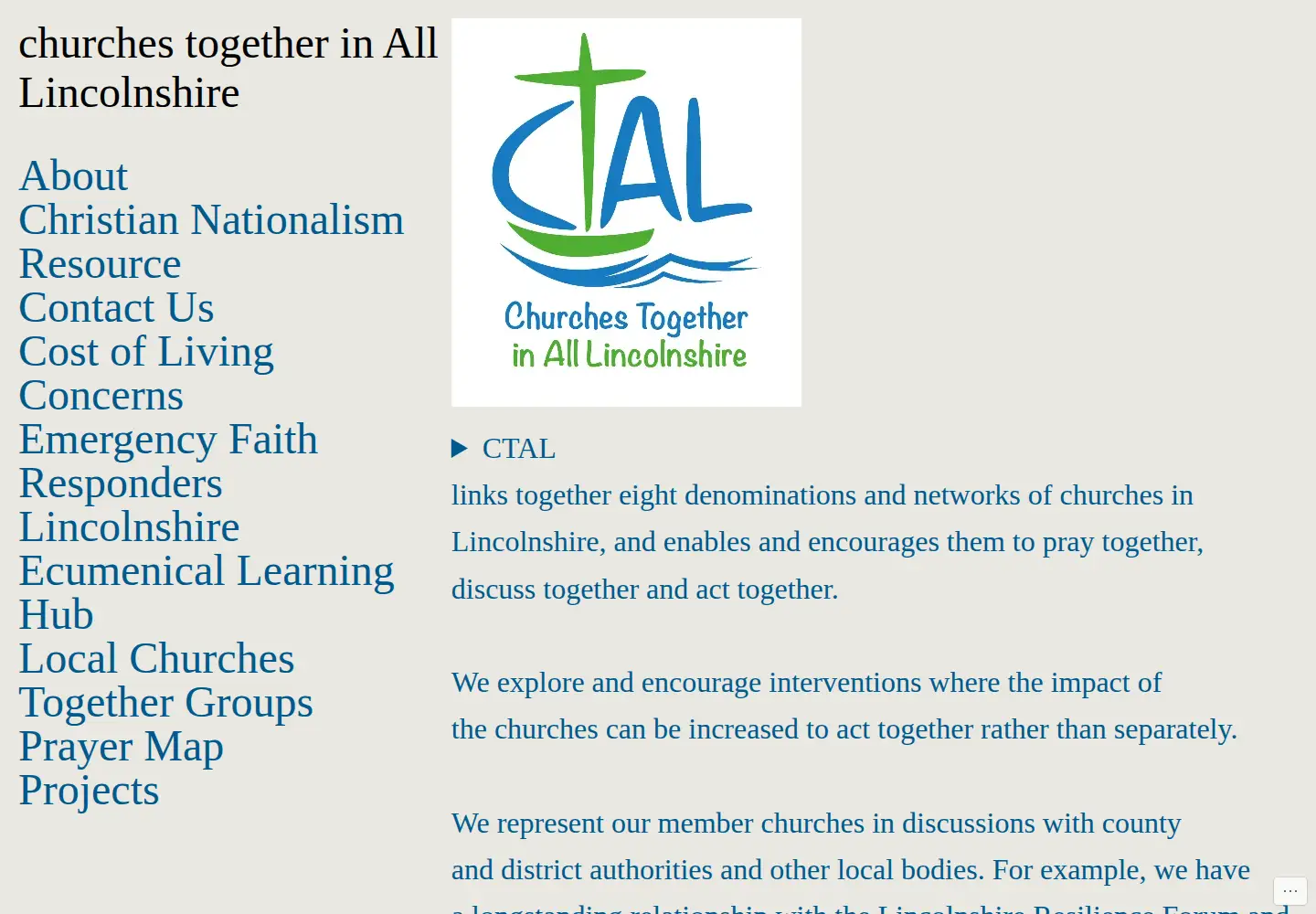 Screenshot of ctal.org.uk