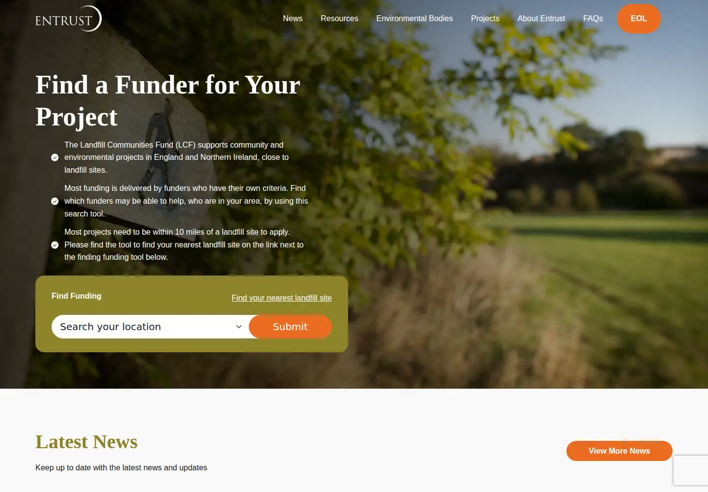 Screenshot of entrust.org.uk