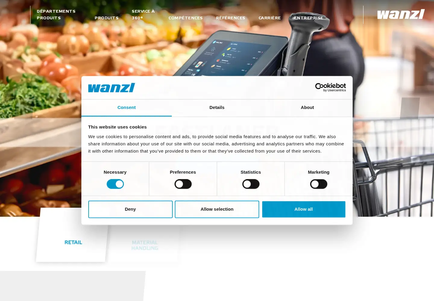 Screenshot of wanzl.com