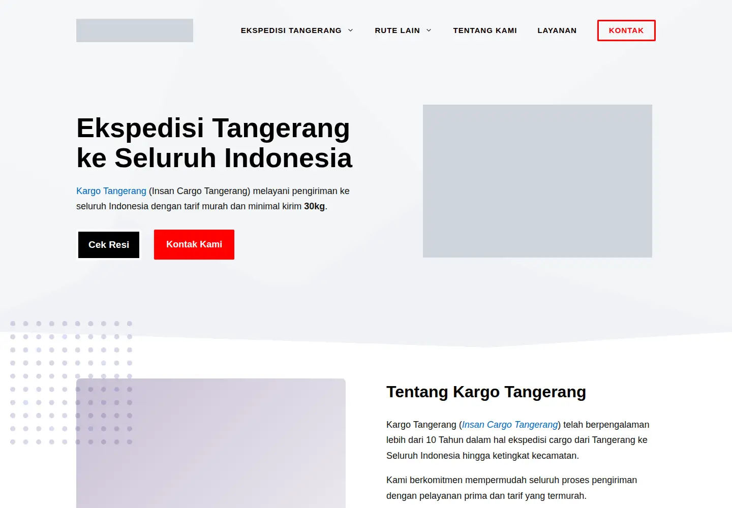 Captured homepage of kargotangerang.com in the current scan