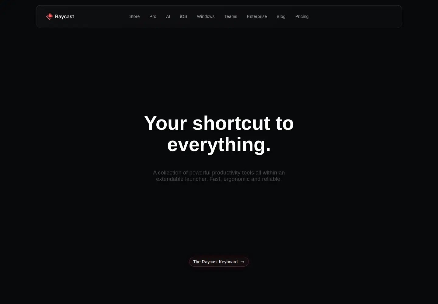 Screenshot of raycast.com