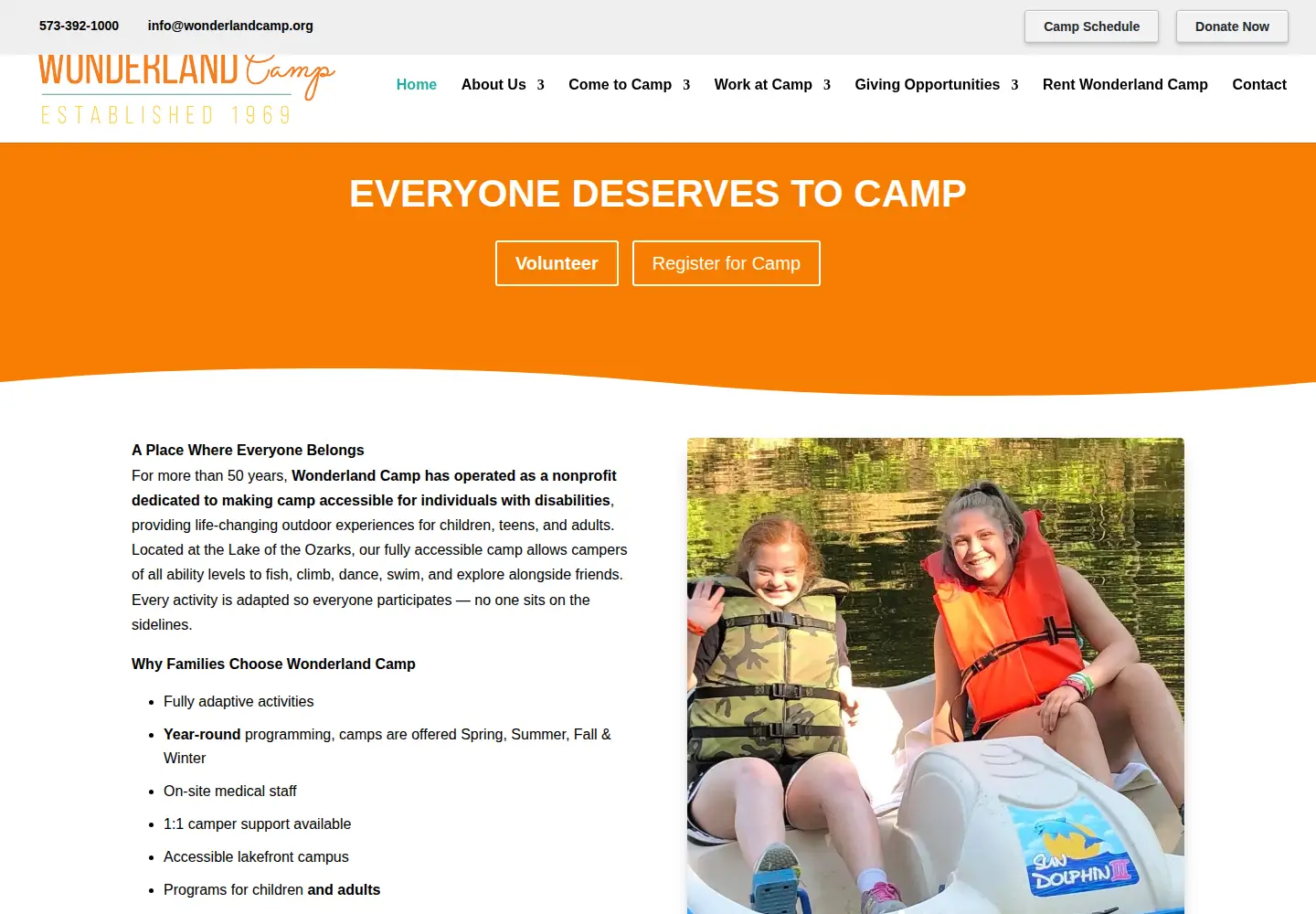 Screenshot of wonderlandcamp.org