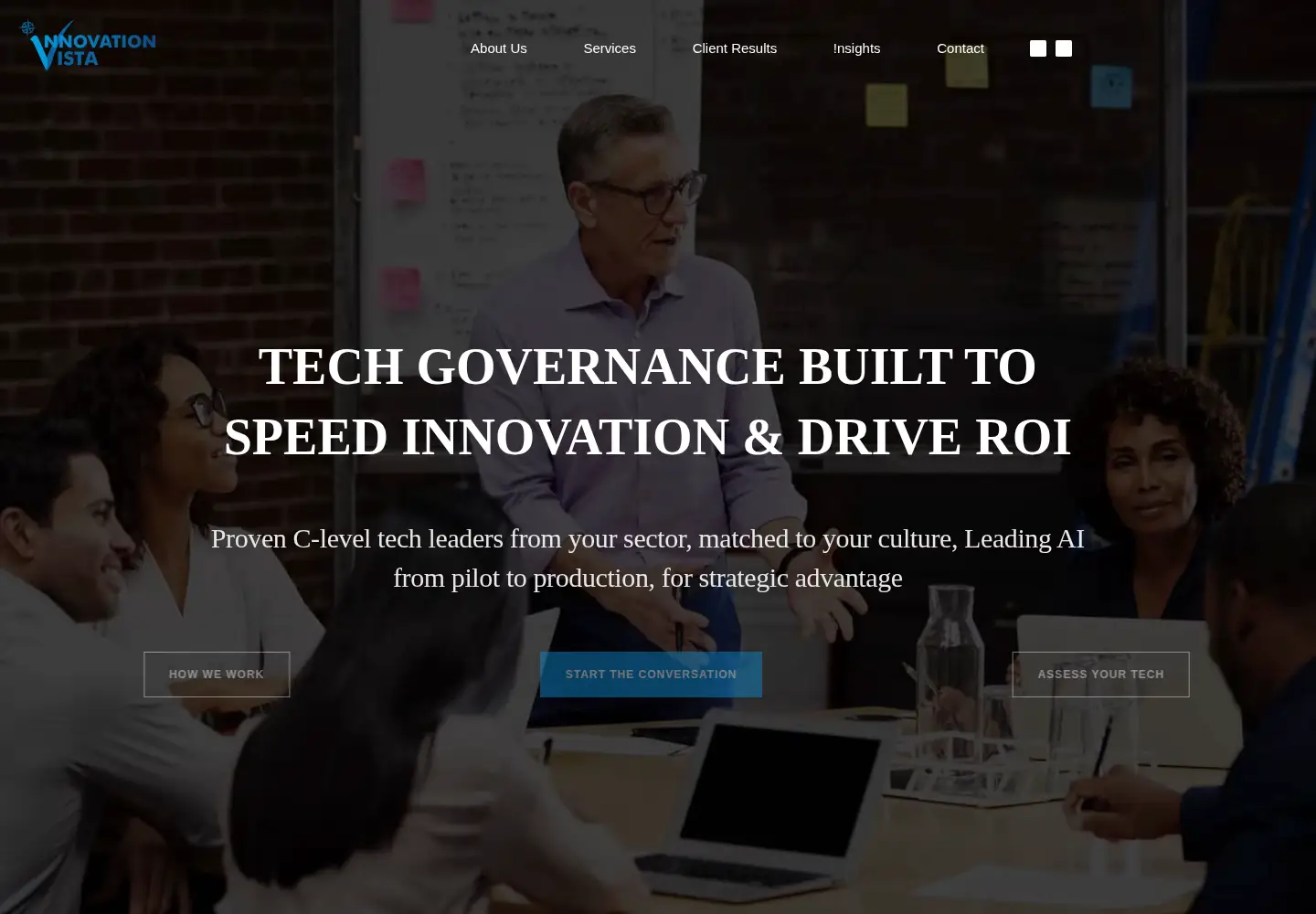 Captured homepage of innovationvista.com in the current scan