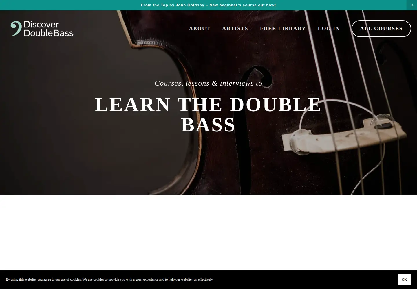 Screenshot of discoverdoublebass.com