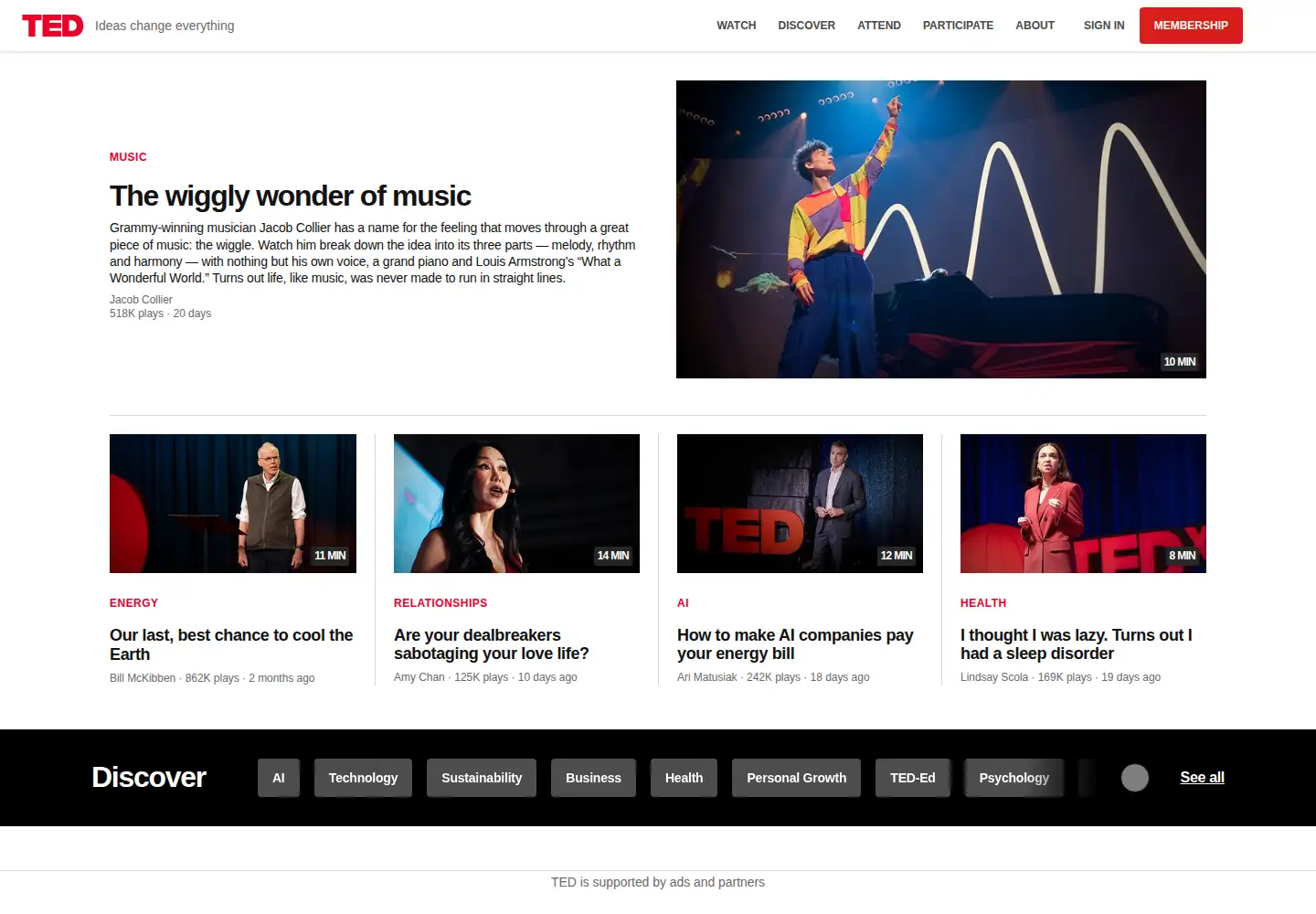 Captured homepage of tedxwomen.org in the current scan