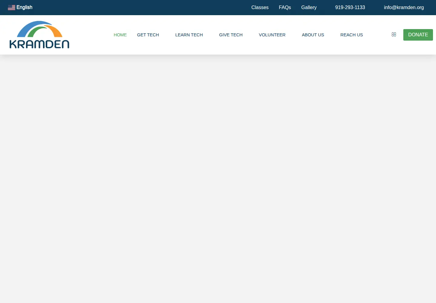 Captured homepage of kramden.org in the current scan