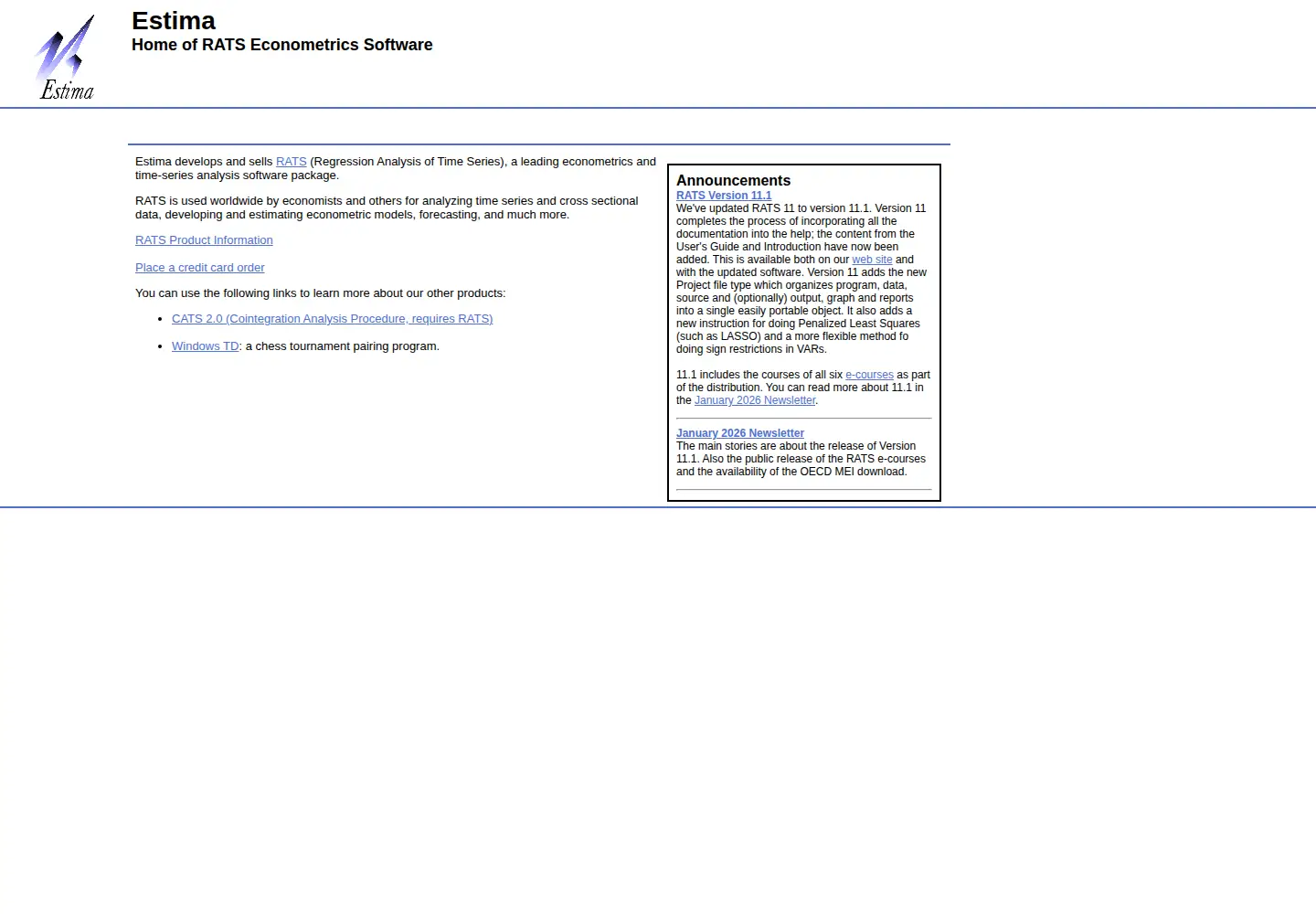 Screenshot of estima.com