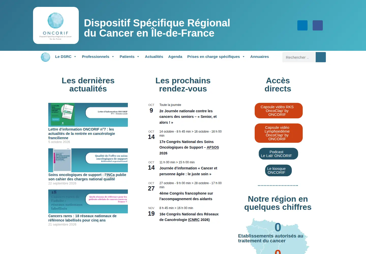 Screenshot of oncorif.fr