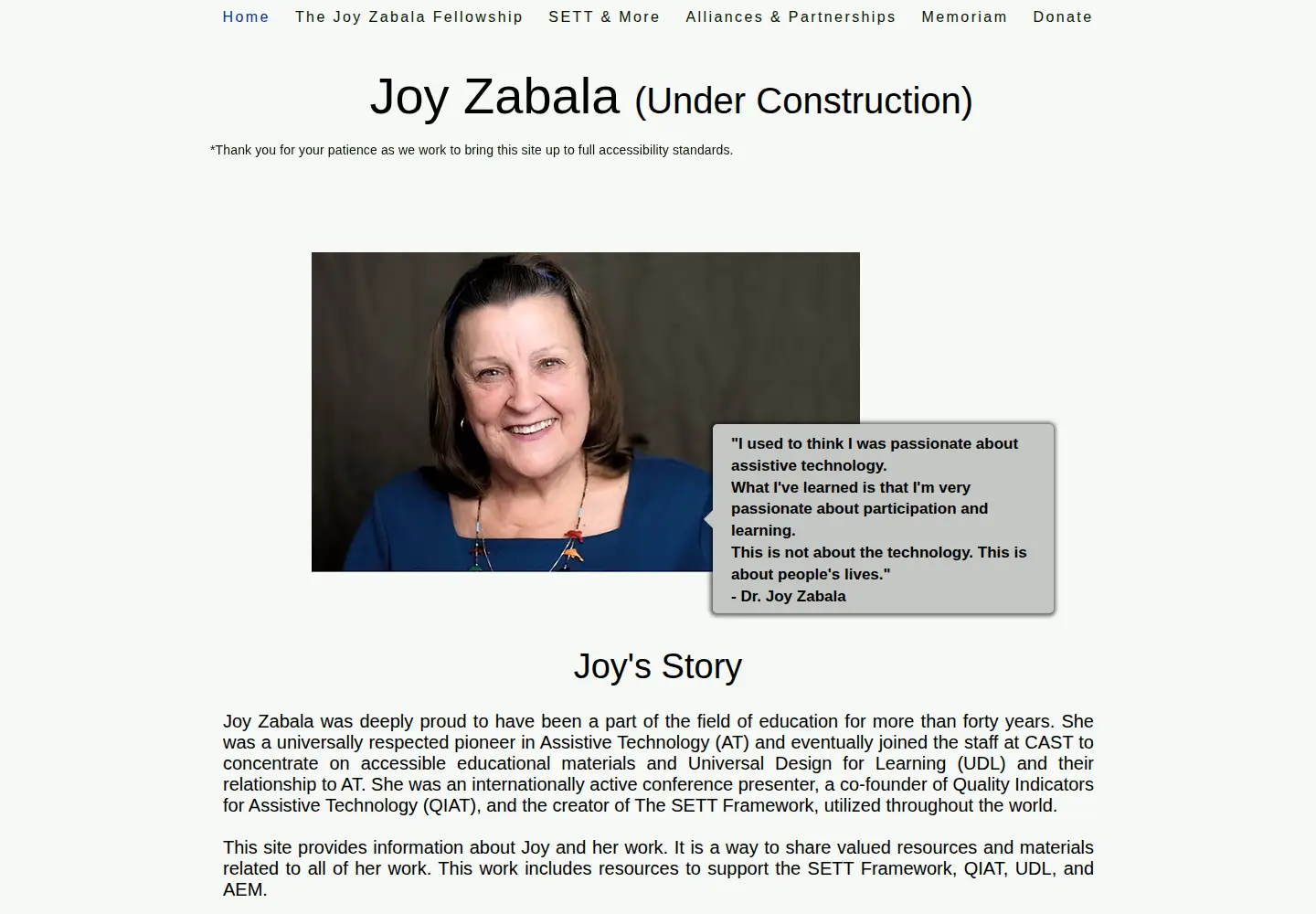 Captured homepage of joyzabala.com in the current scan