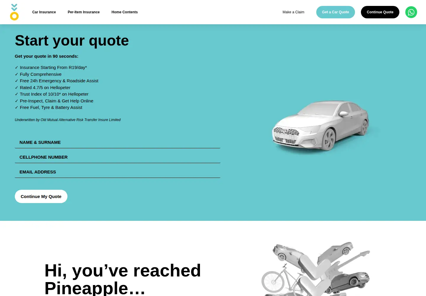 Screenshot of pineapple.co.za