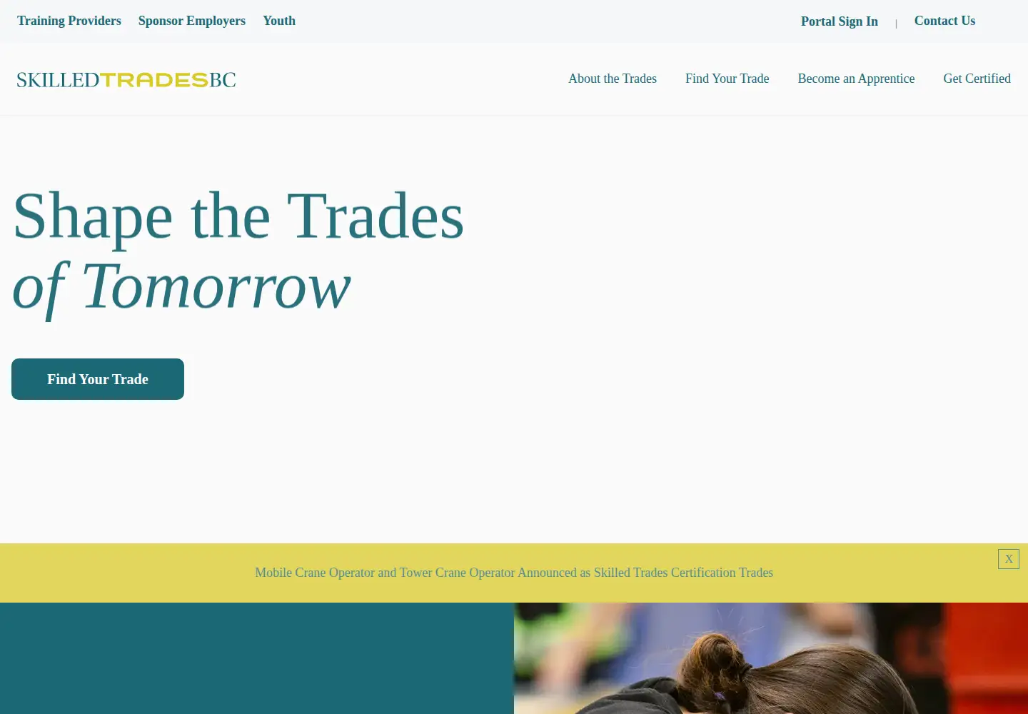 Captured homepage of skilledtradesbc.ca in the current scan