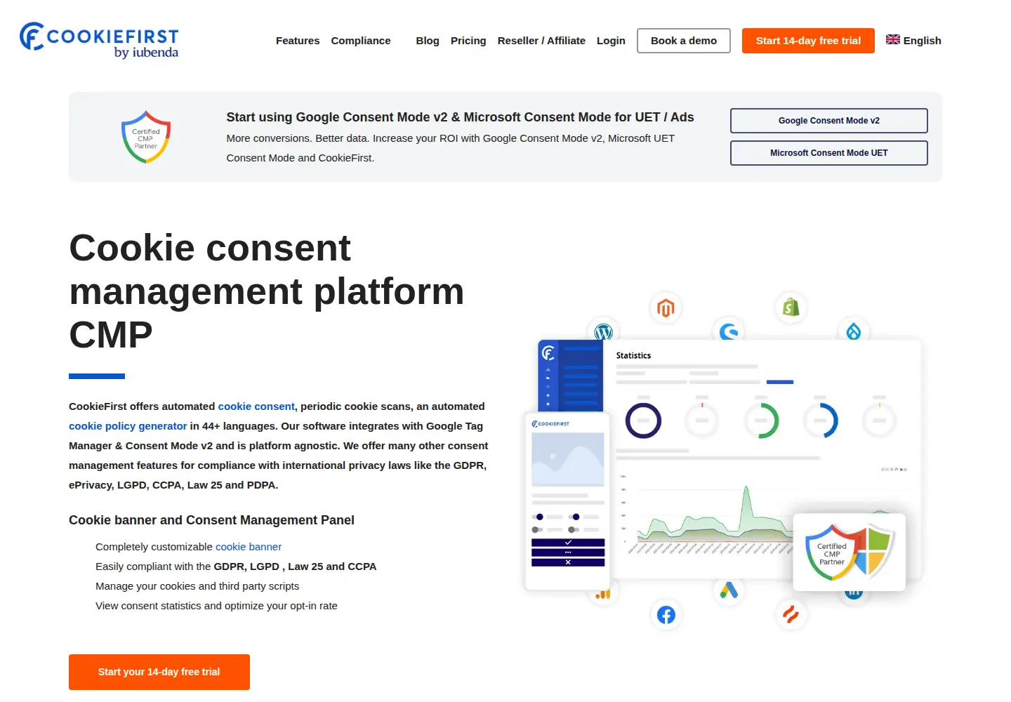 Screenshot of cookiefirst.com