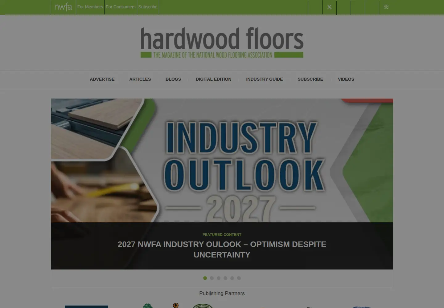 Captured homepage of hardwoodfloorsmag.com in the current scan