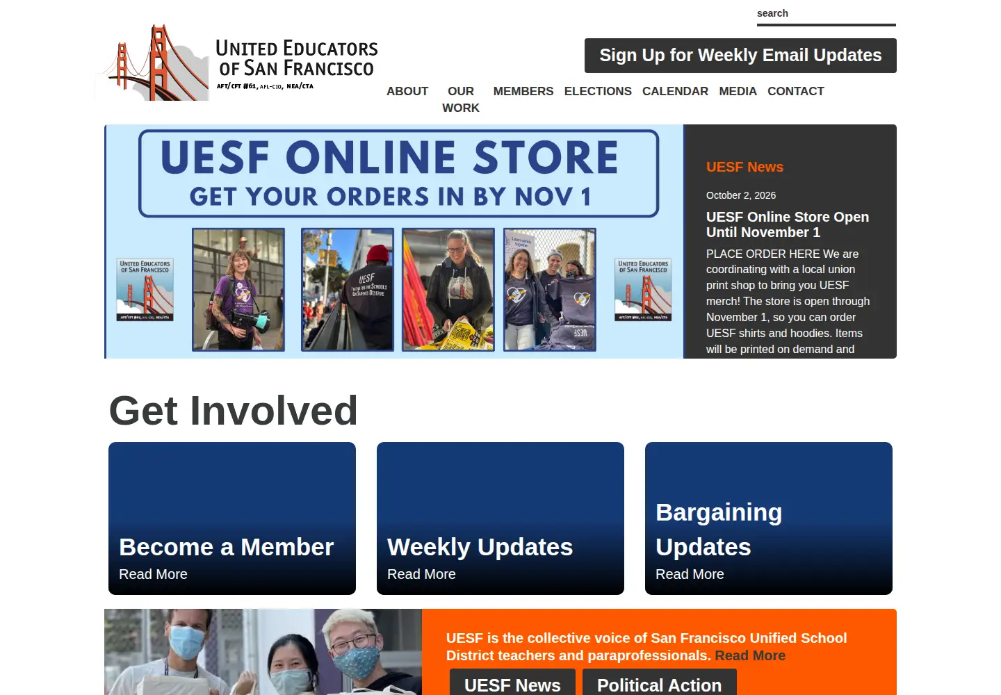 Screenshot of uesf.org