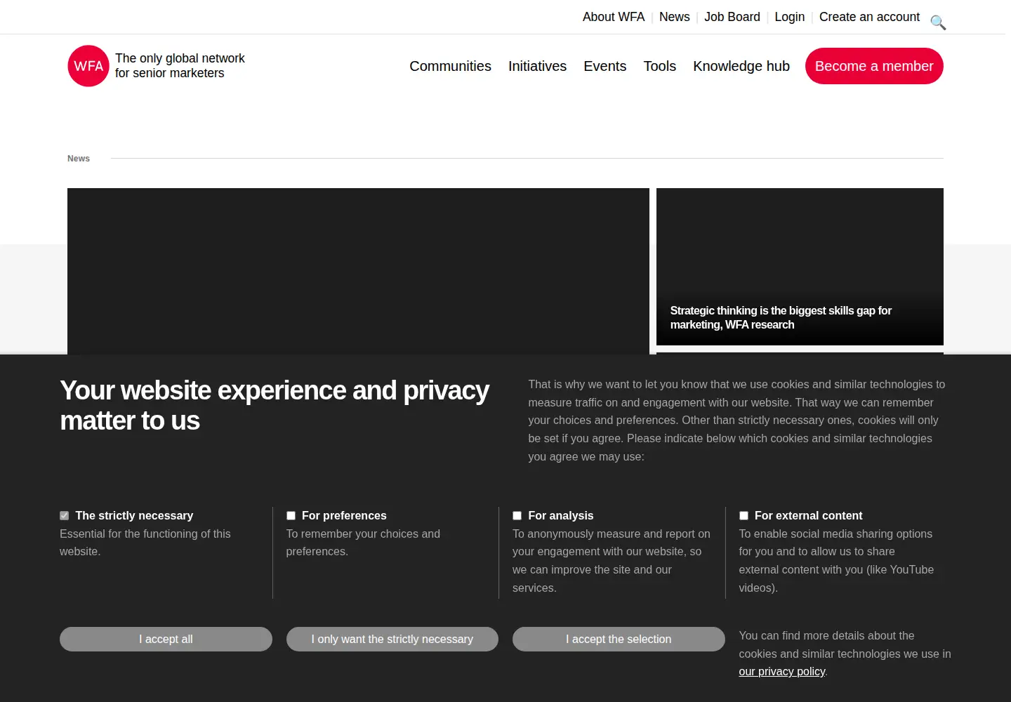 Screenshot of wfanet.org