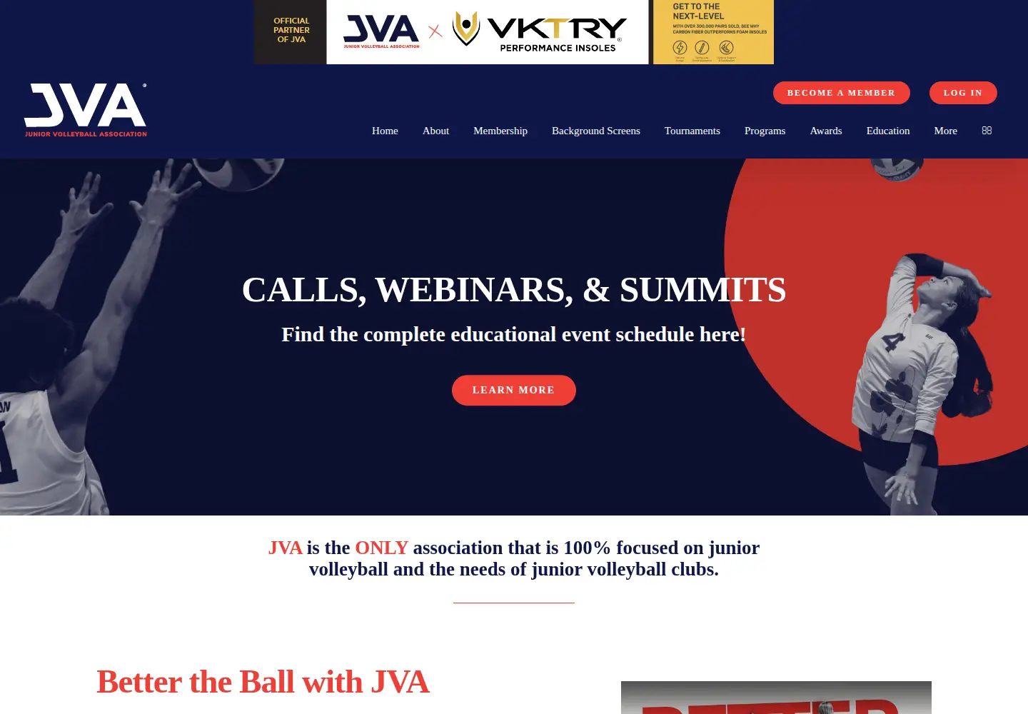 Screenshot of jvavolleyball.org