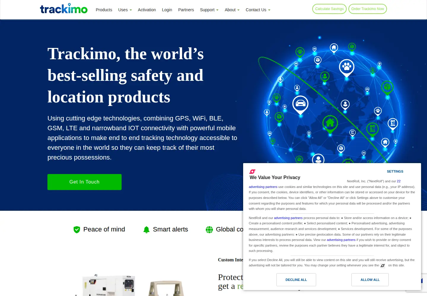 Screenshot of trackimo.com