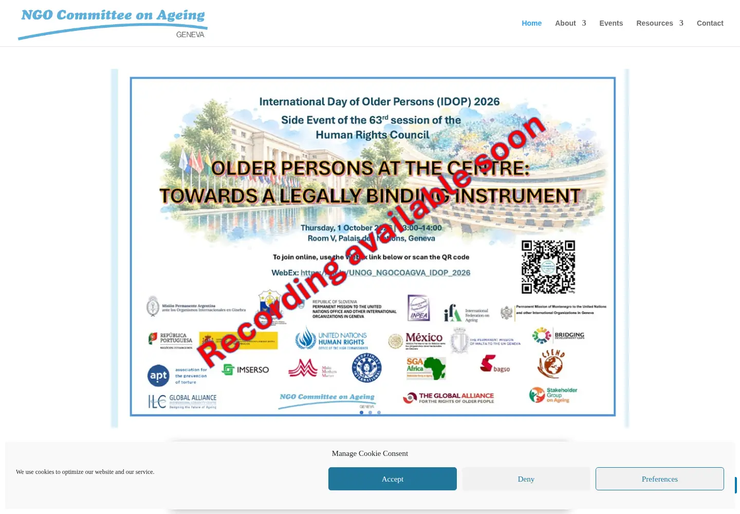 Captured homepage of ageingcommitteegeneva.org in the current scan