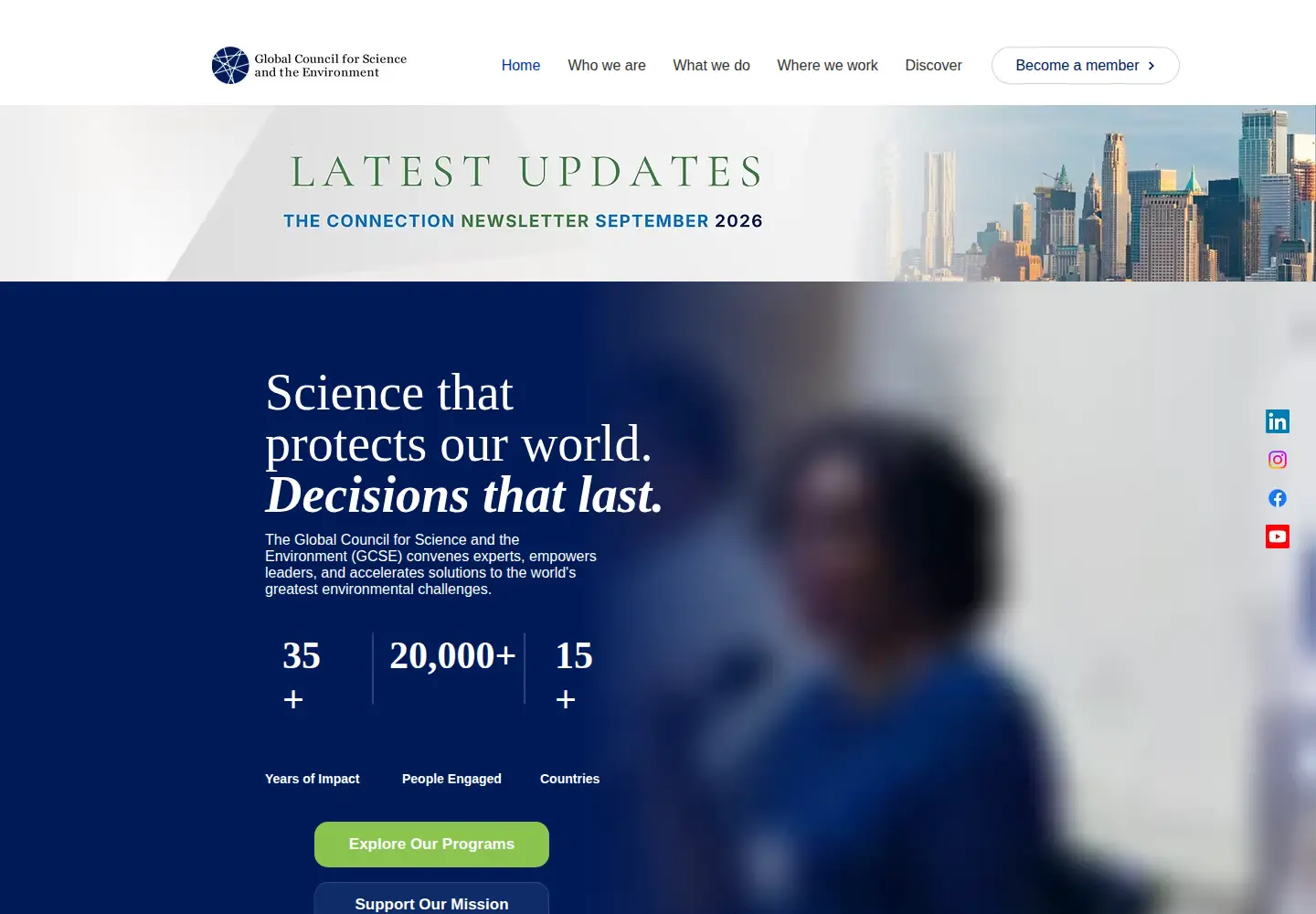 Captured homepage of gcseglobal.org in the current scan
