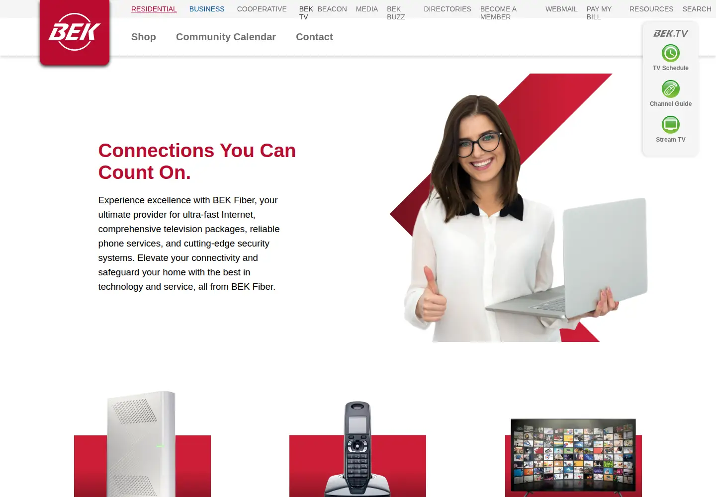Captured homepage of bek.coop in the current scan