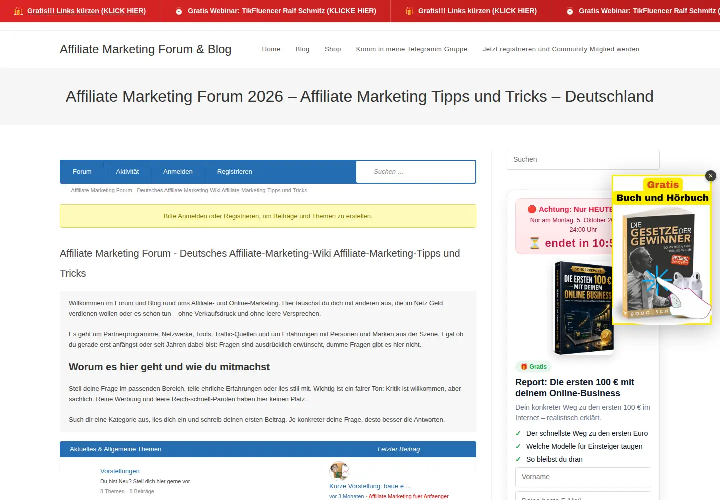 Screenshot of affiliate-marketing-forum.com