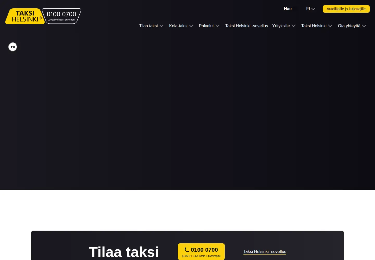 Screenshot of taksihelsinki.fi
