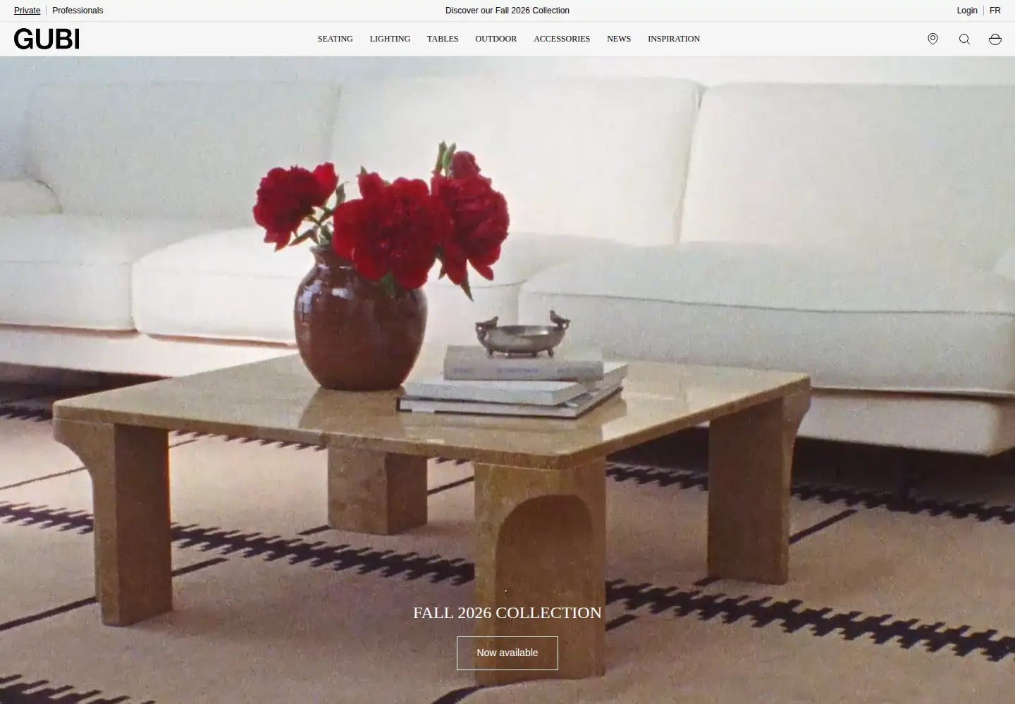 Captured homepage of gubi.com in the current scan