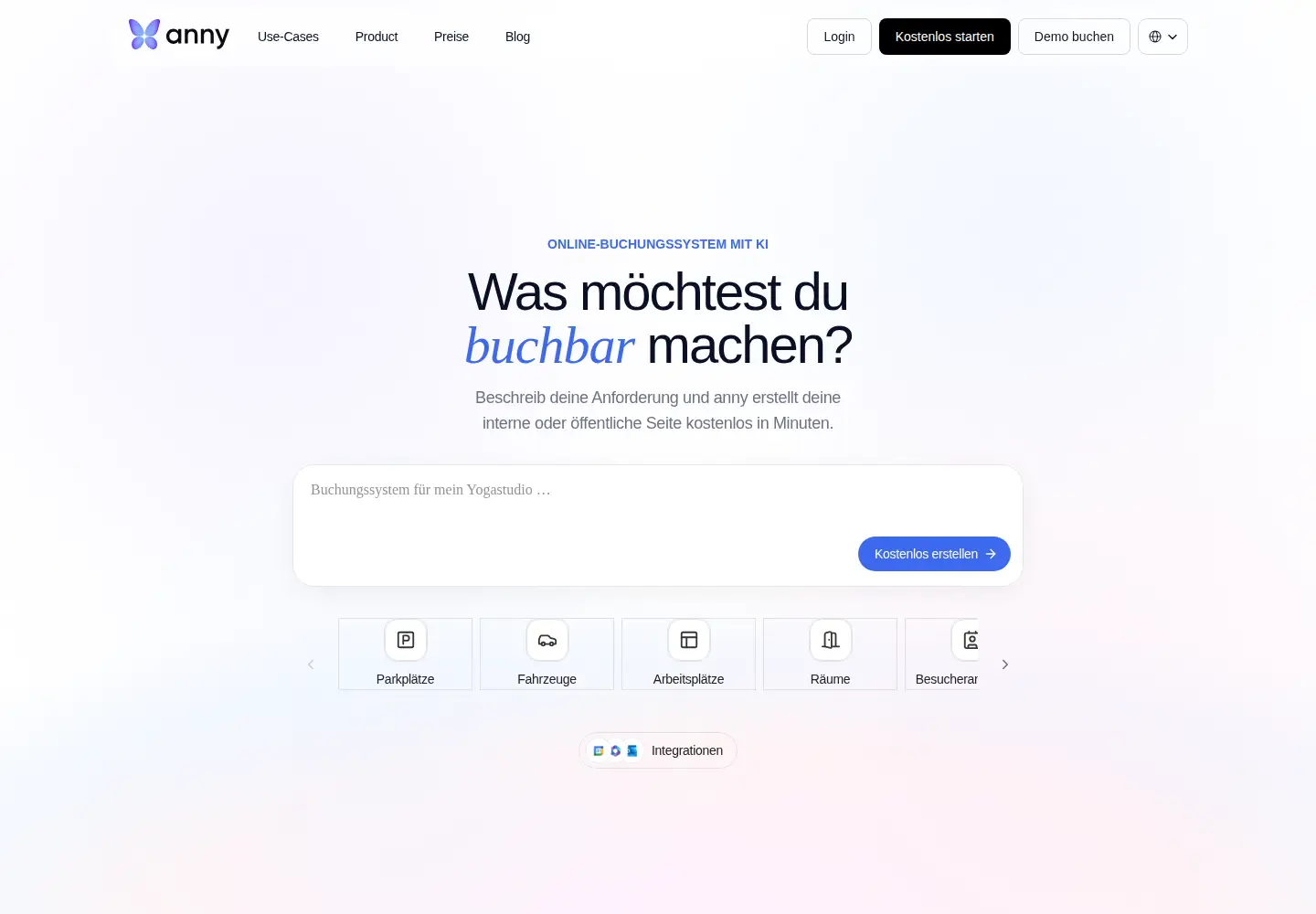 Captured homepage of anny.co in the current scan