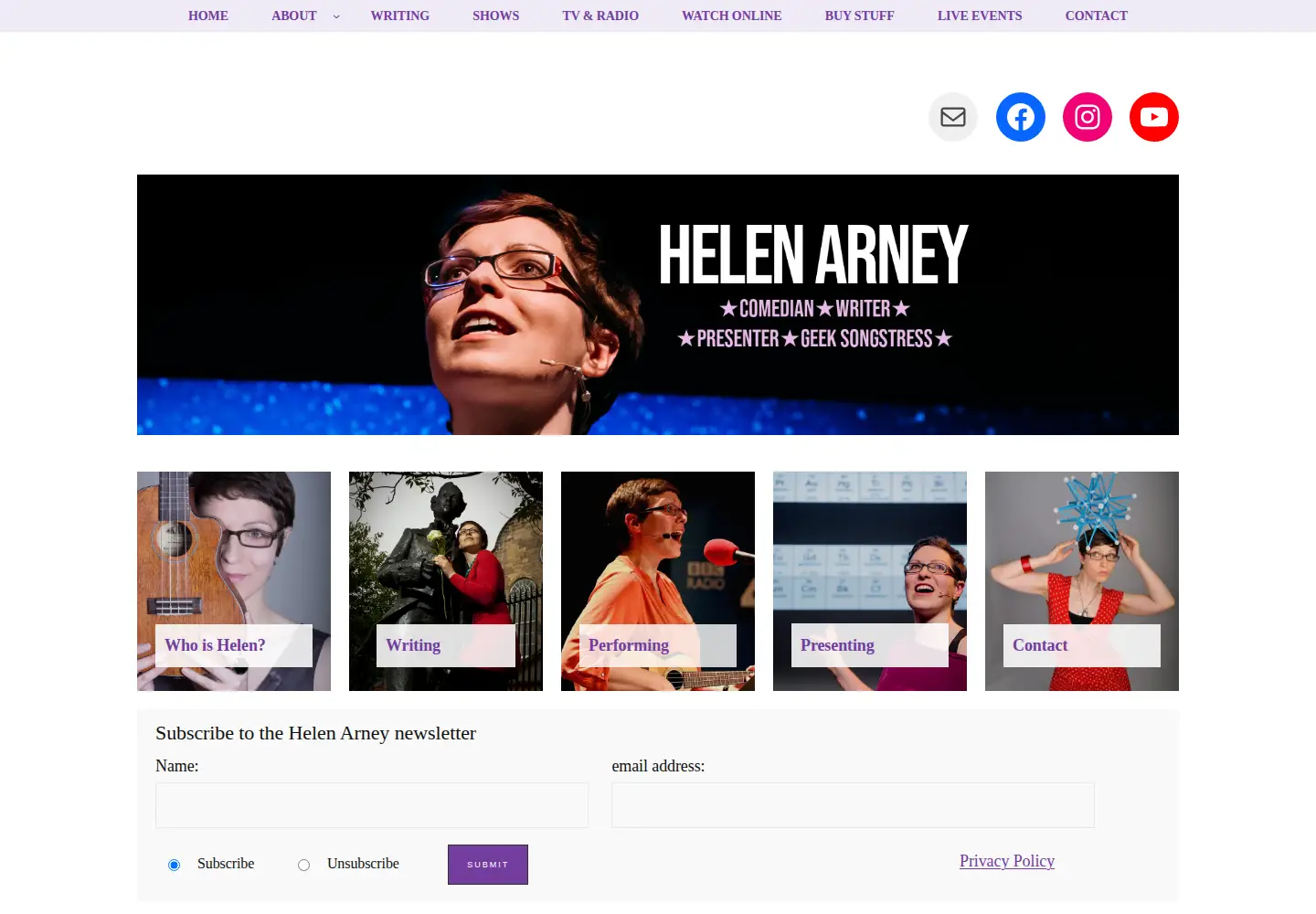 Screenshot of helenarney.com