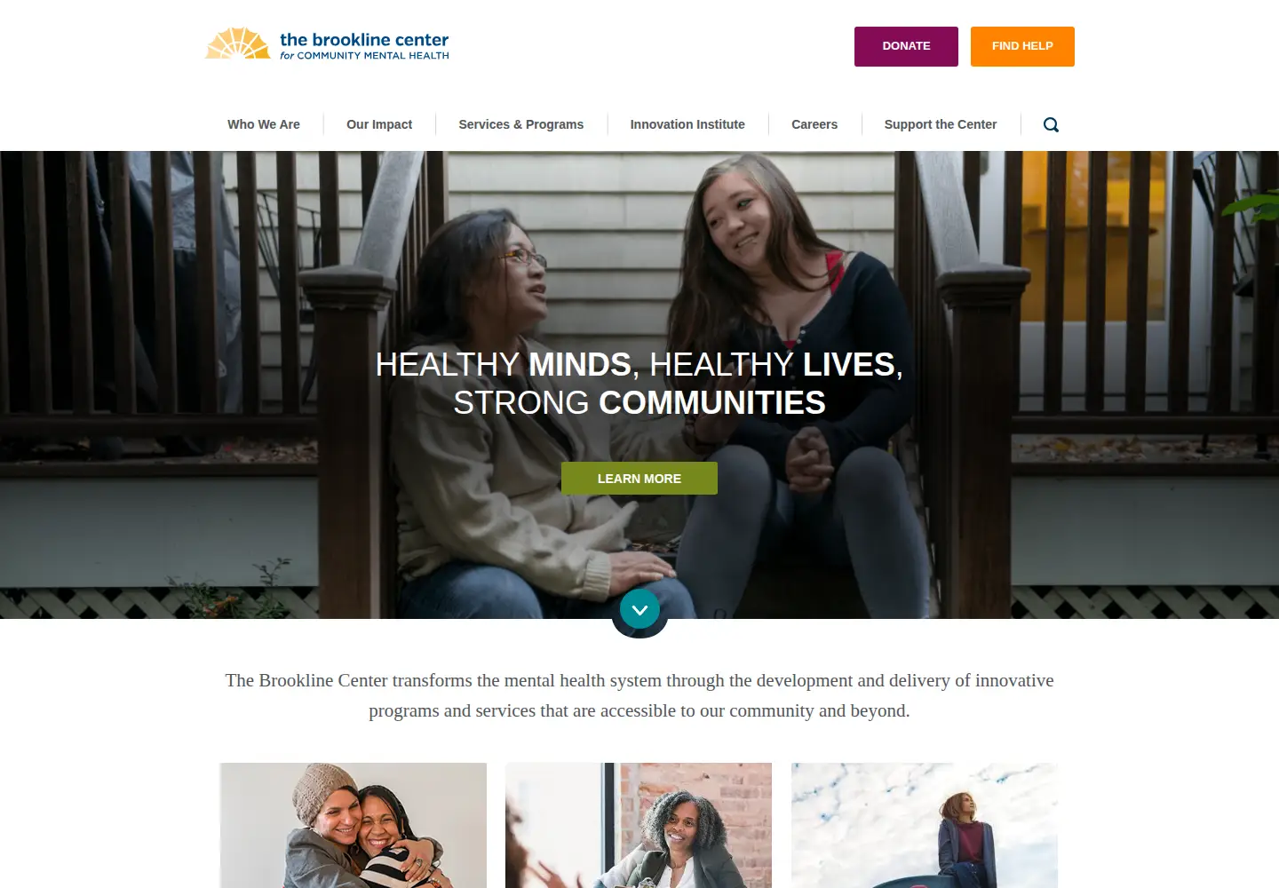 Screenshot of brooklinecenter.org