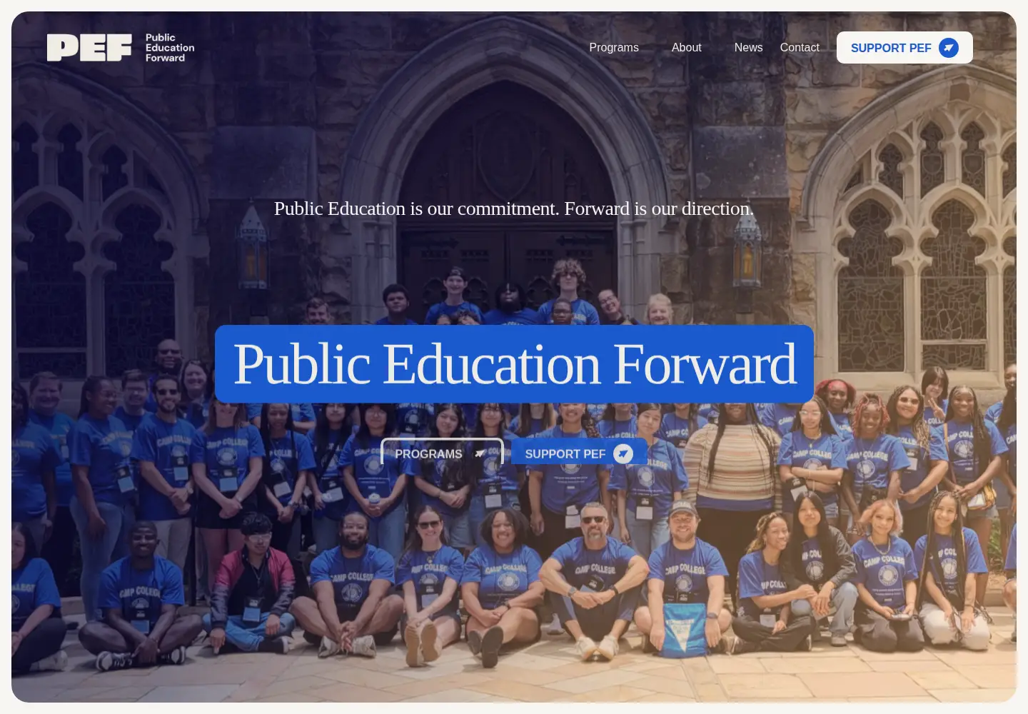 Captured homepage of pefchattanooga.org in the current scan