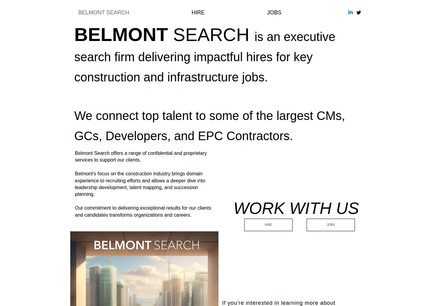 Captured homepage of belmontsearch.com in the current scan