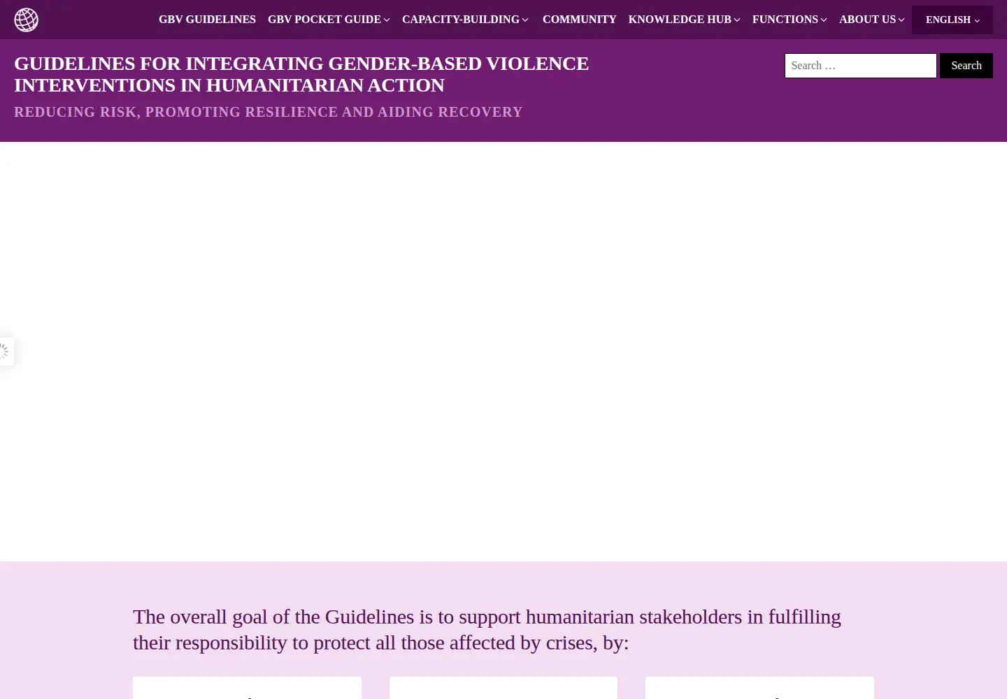 Screenshot of gbvguidelines.org