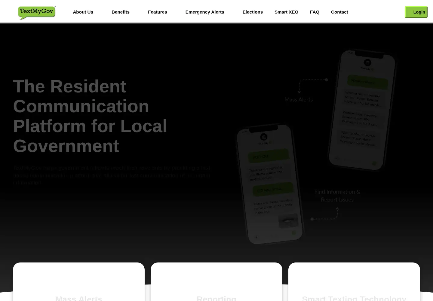 Screenshot of textmygov.com